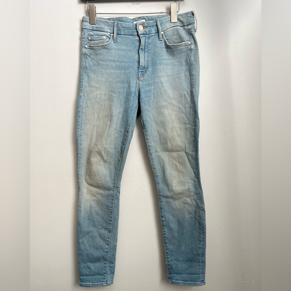 Mother Jeans The Lower Crop Wash Fresh Catch Light Blue Jeans